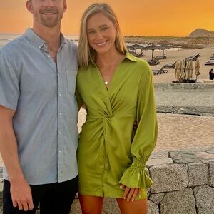 Long Sleeve Green Mini Dress